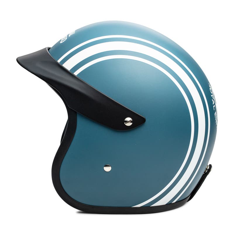 ROYAL ENFIELD TWIN STRIPES SUNPEAK HELMET MATT SQUADRON BLUE