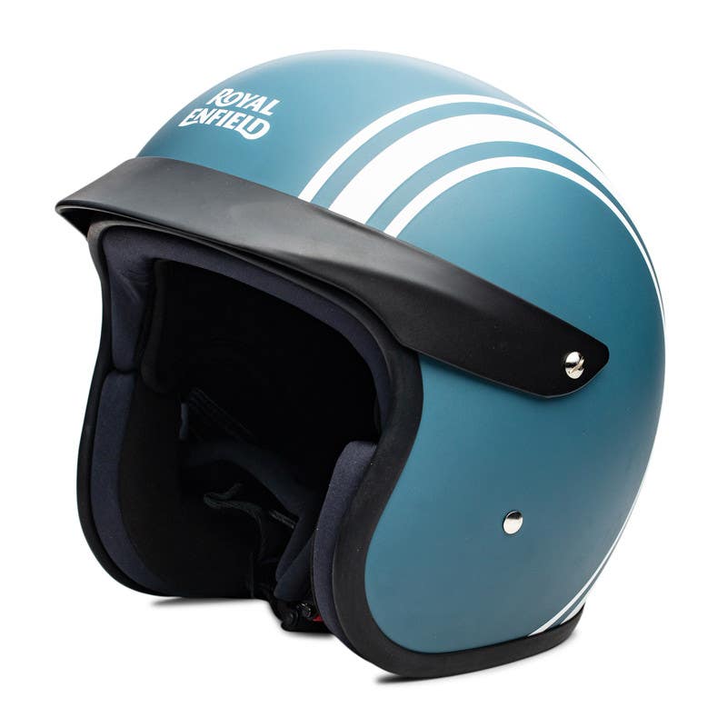ROYAL ENFIELD TWIN STRIPES SUNPEAK HELMET MATT SQUADRON BLUE