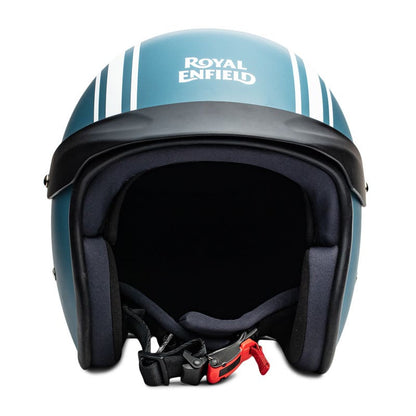 ROYAL ENFIELD TWIN STRIPES SUNPEAK HELMET MATT SQUADRON BLUE