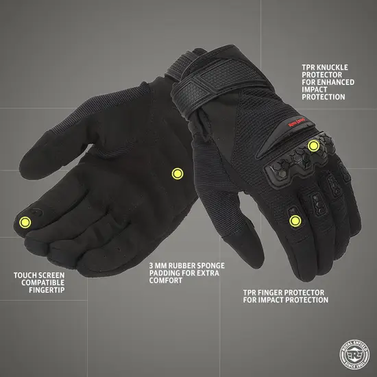 ROYAL ENFIELD URBAN HUSTLER V3 GLOVES  BLACK 2XL