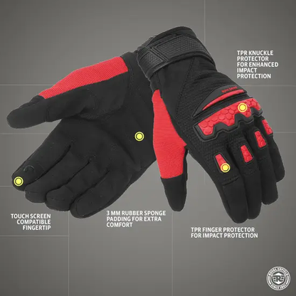ROYAL ENFIELD URBAN HUSTLER V3 GLOVES RED