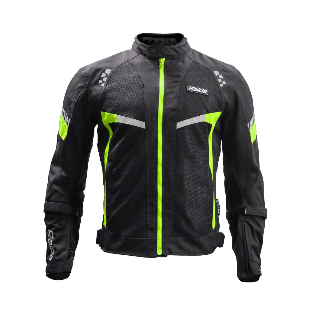 Raida BOLT Motorcycle Ridding Jacket CE Level 2 Armors  Abrasion Resistance Fabric Lightweight HIVIZ