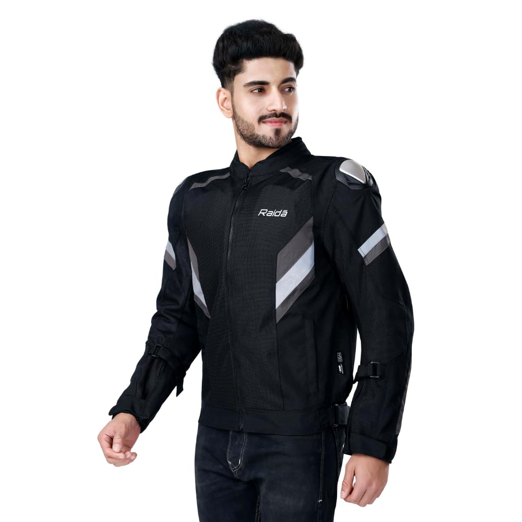 Raida Frigate Motorcycle Riding Jacket  CE Level 2 Armors Titanium Shoulder Sliders  Thermal & Rain Liner Included