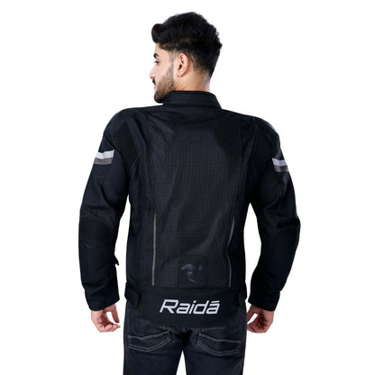 Raida Frigate Motorcycle Riding Jacket  CE Level 2 Armors Titanium Shoulder Sliders  Thermal & Rain Liner Included