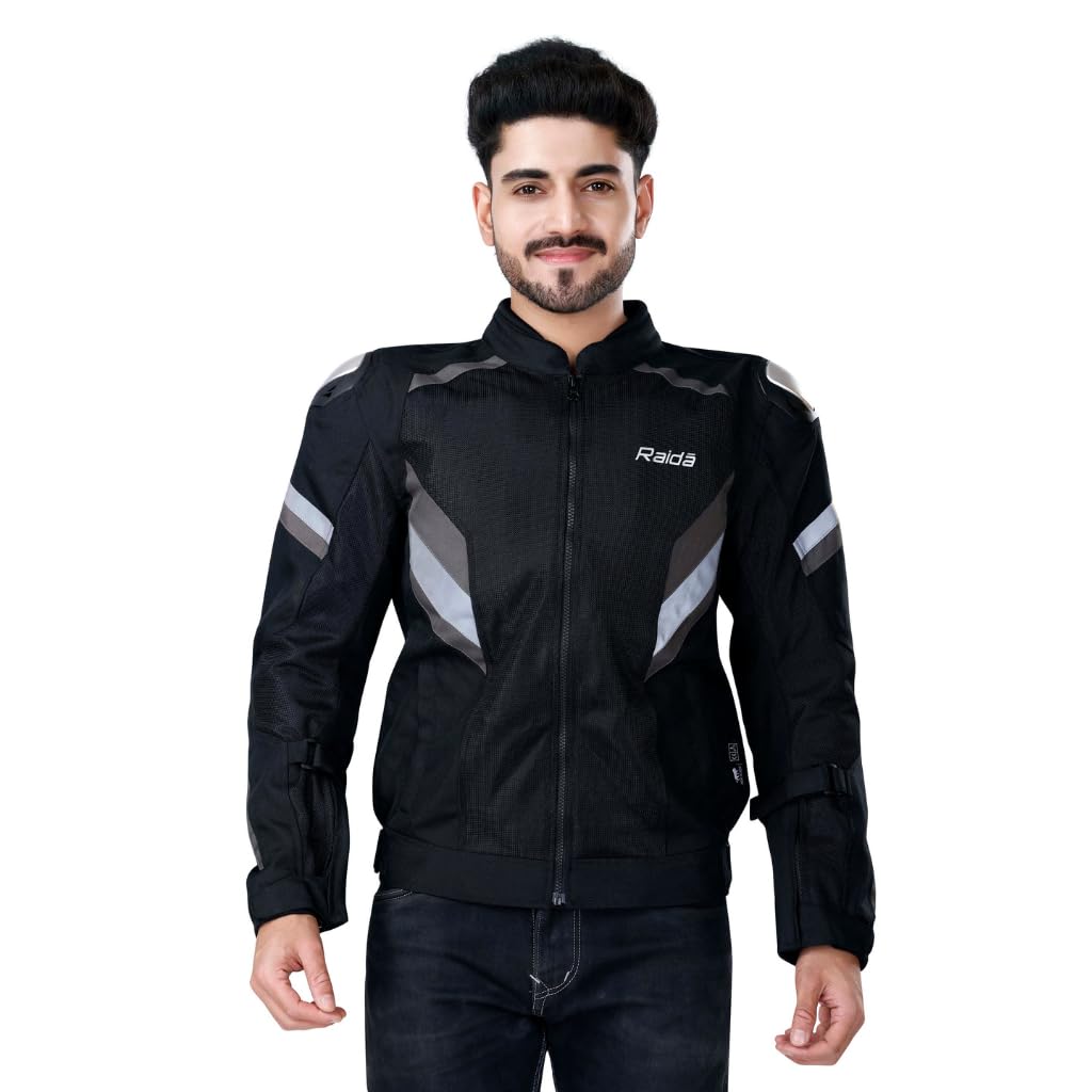 Raida Frigate Motorcycle Riding Jacket  CE Level 2 Armors Titanium Shoulder Sliders  Thermal & Rain Liner Included