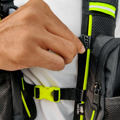 Raida Hydration Bag with 2L BPA-Free Bladder No Movement While Riding Ultra-Lightweight Multi-Compartment Hi-Viz