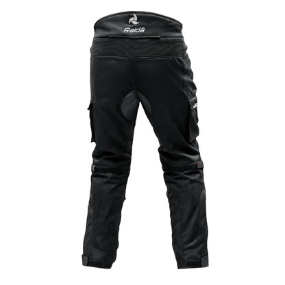 Raida Rover Motorcycle Riding Pant Level 2 Protection  Cargo Pockets Rain & Thermal Liner Included Black