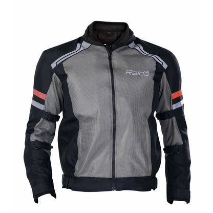 Raida Tourer Motorcycle Riding Jacket Level 2 Armors Lightweight Abrasion resistance Fabric Grey & Red