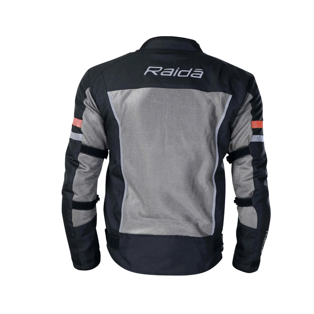 Raida Tourer Motorcycle Riding Jacket Level 2 Armors Lightweight Abrasion resistance Fabric Grey & Red