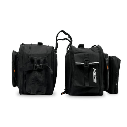 Raida Polyester V50 Motorcycle Saddle Bag Pair 50 Ltr For All Bikes With Rain Cover Orange