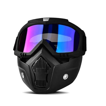 Goggle Mask Anti Scratch UV Protective Open Face & Eyewear Windproof Dirt Shield Adjustable Strap Soft Foam Padded Detachable for Cycling Bike Off Road Racing Riding Unisex Rainbow