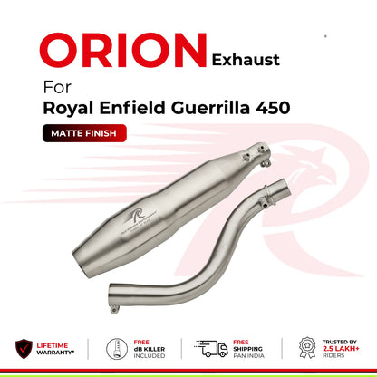 Red Rooster Performance Orion Exhaust For Royal Enfield Guerrilla 450 - Matte Finish