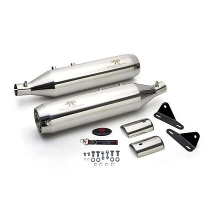 Red Rooster Astral Polish Exhaust For Royal Enfield Super Meteor 650cc