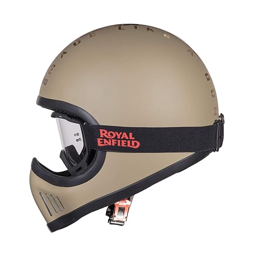 Royal Enfield Urban Trooper MLG Camo Helmet-Matt Desert Storm With Remx Goggle