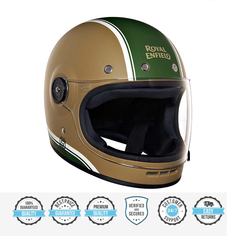 Royal Enfield FF Drifter V2 Big Stripe Matt Desert Storm Helmet