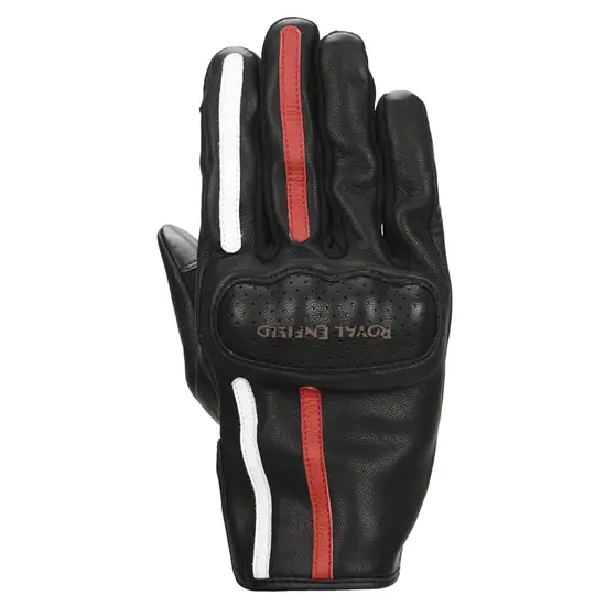 Royal Enfield Gritty Black Red & White Riding Gloves