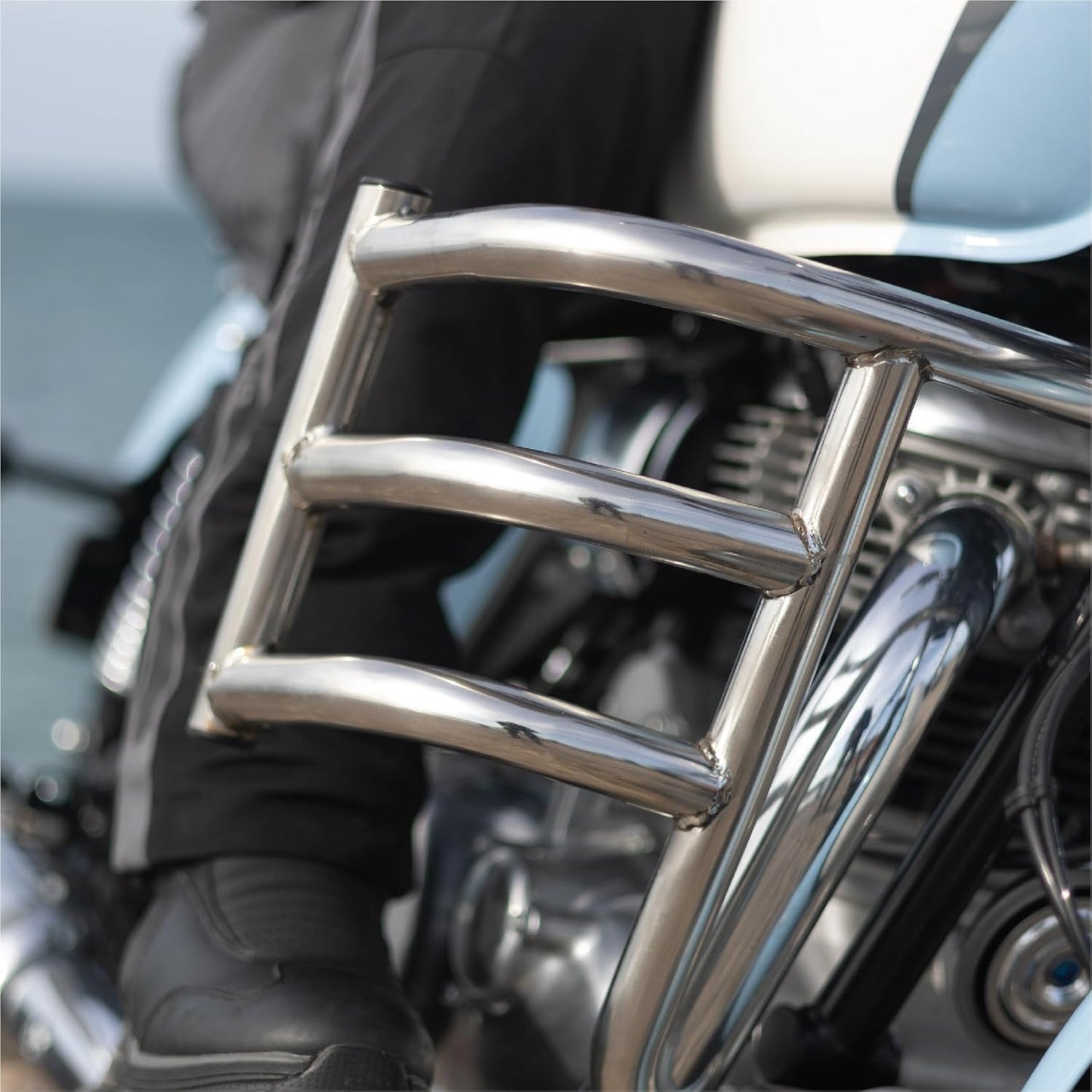 Royal Enfield Silver Airfly Engine Guard For Meteor 350, New Classic Reborn & New Bullet 350