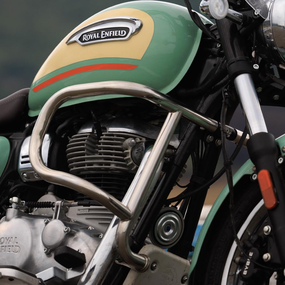 Royal Enfield Silver Airfly Evo Engine Guard For Meteor, New Classic Reborn & New Bullet 350
