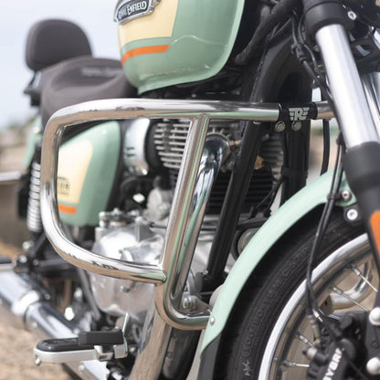 Royal Enfield Silver Airfly Evo Engine Guard For Meteor, New Classic Reborn & New Bullet 350