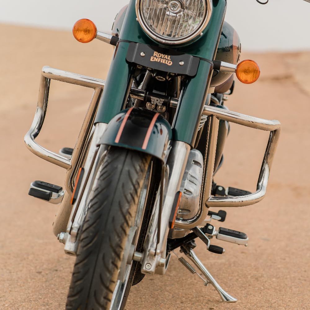 Royal Enfield Silver Airfly Evo Engine Guard For Meteor, New Classic Reborn & New Bullet 350