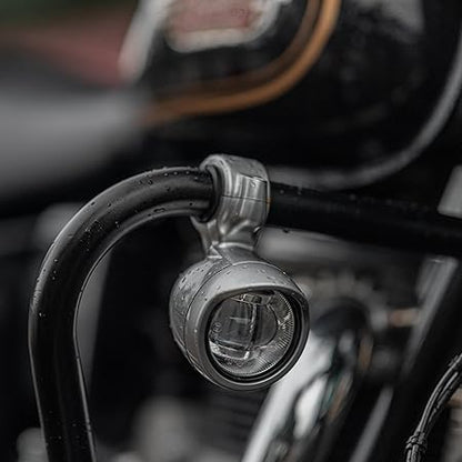 Royal Enfield Silver Led Fog Lights For Super Meteor 650  Shotgun 650, New Bullet 350 New Classic & Meteor 350