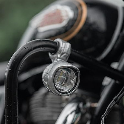 Royal Enfield Silver Led Fog Lights For Super Meteor 650  Shotgun 650, New Bullet 350 New Classic & Meteor 350