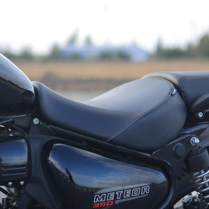 Royal Enfield Black Low Ride Rider Seat for Meteor 350