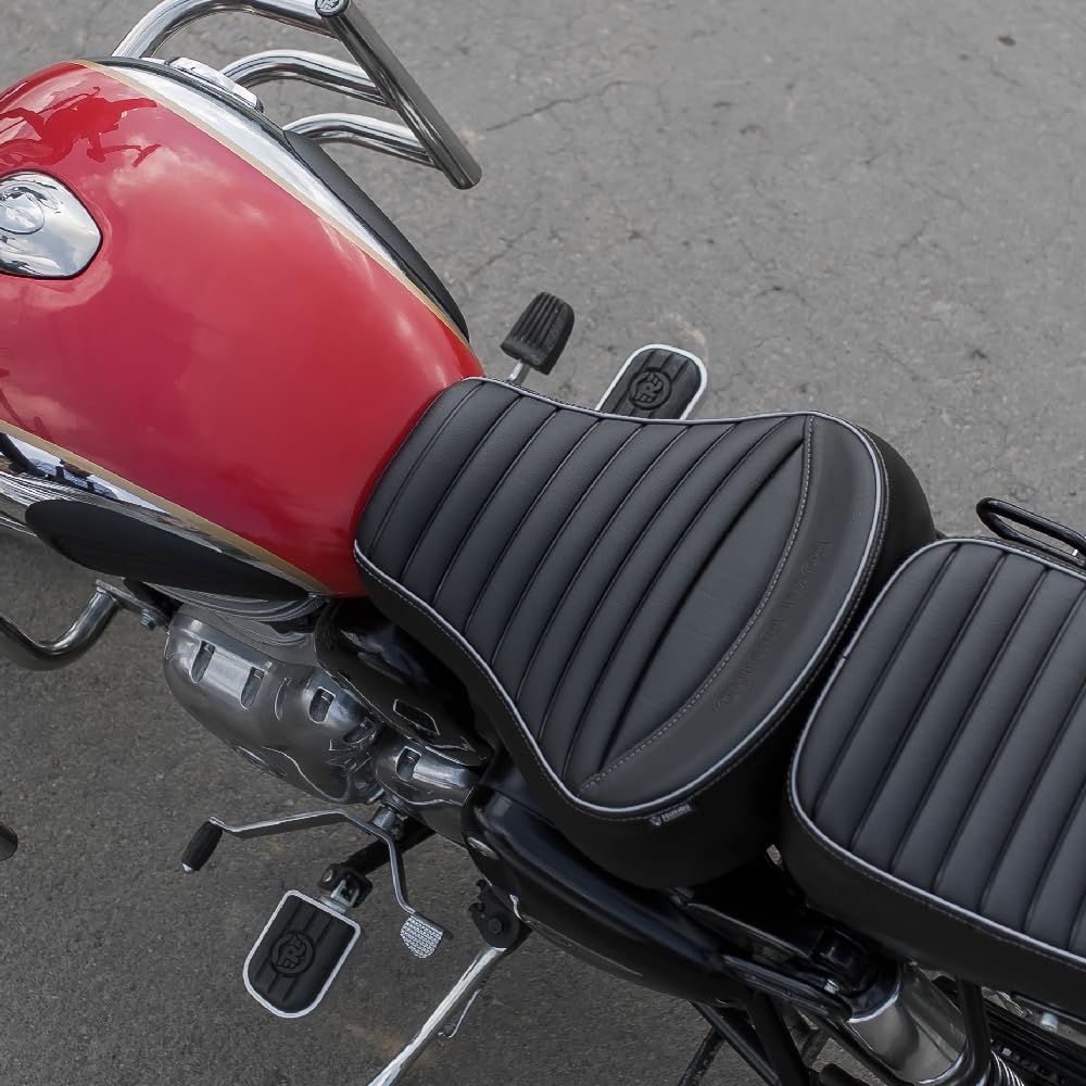 Royal Enfield Black Touring Rider Seat For New Classic 350 Reborn