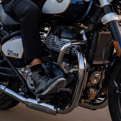Royal Enfield Silver Compact Engine Guards for Super Meteor 650 and Shotgun 650