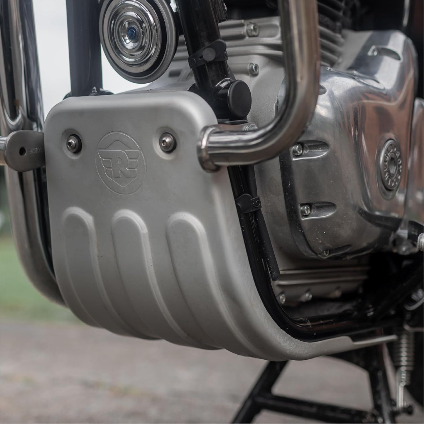 Royal Enfield Silver Sumpguard Kit for New Classic Reborn & Meteor 350 & New Bullet 350