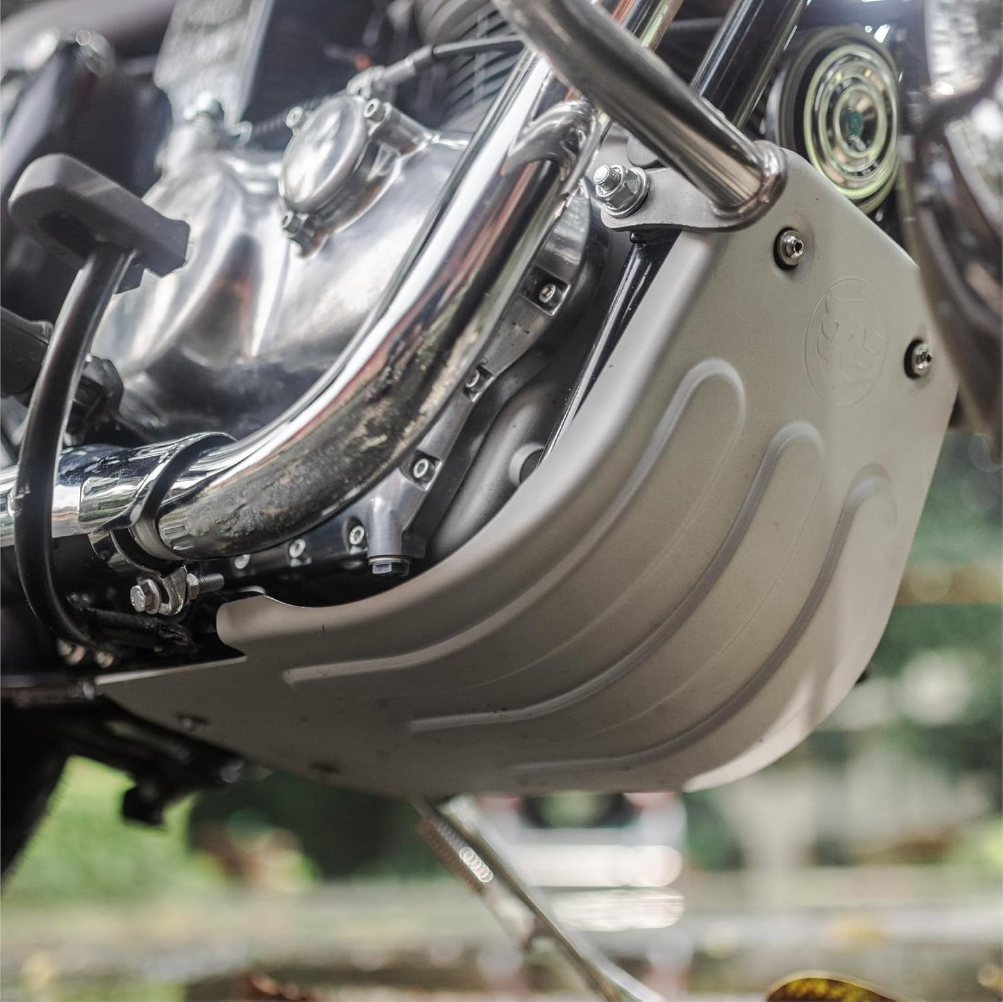 Royal Enfield Silver Sumpguard Kit for New Classic Reborn & Meteor 350 & New Bullet 350