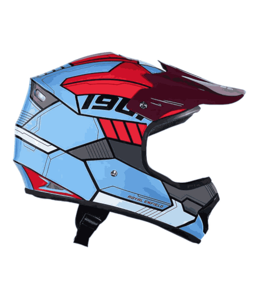 Royal Enfield Motocross Kids Helmet Blue