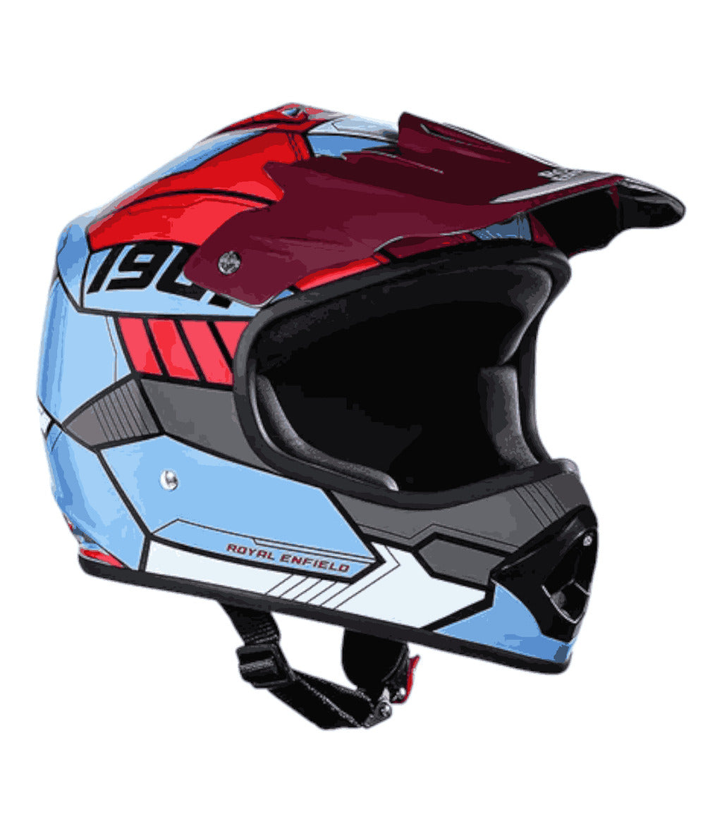 Royal Enfield Motocross Kids Helmet Blue