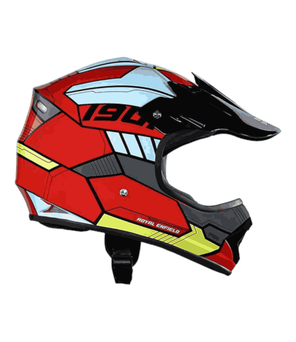 Royal Enfield Motocross Kids Helmet Red
