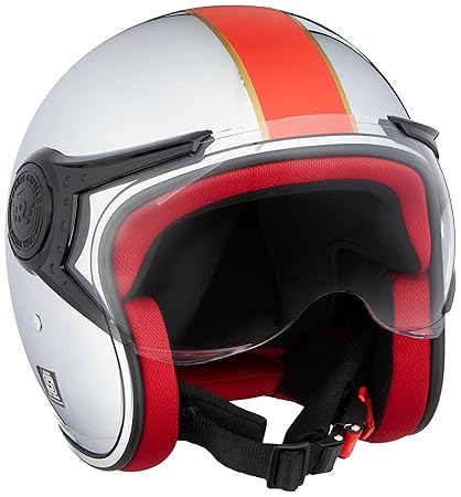 Royal Enfield Open Face with Visor Helmet Chrome Red