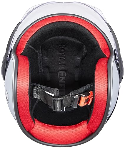 Royal Enfield Open Face with Visor Helmet Chrome Red