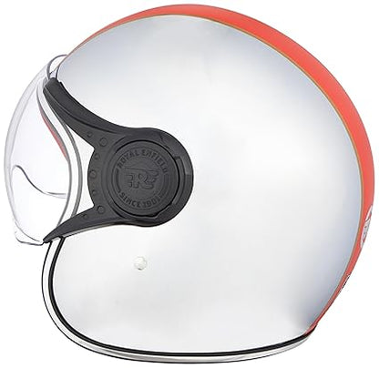 Royal Enfield Open Face with Visor Helmet Chrome Red