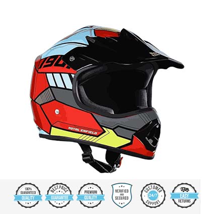 Royal Enfield Motocross Kids Helmet Red