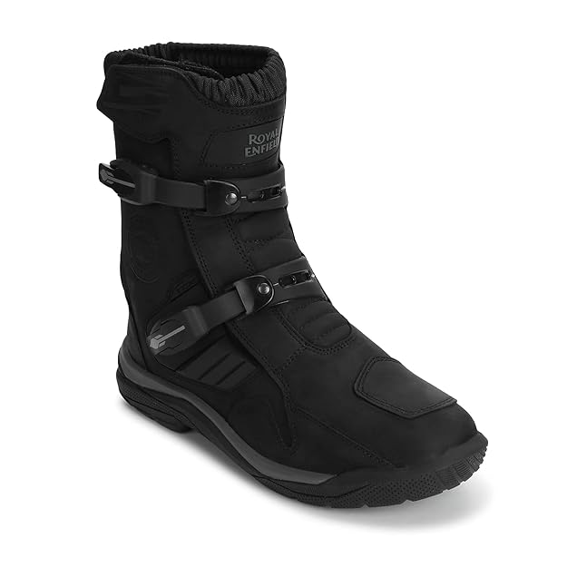 ROYAL ENFIELD STELVIO RIDING BOOTS BLACK