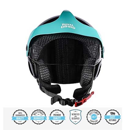 ROYAL ENFIELD SPARKY OPEN FACE MLG KIDS HELMET BLACK, OLIVE