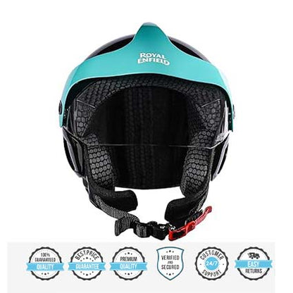 ROYAL ENFIELD SPARKY OPEN FACE MLG KIDS HELMET BLACK, OLIVE