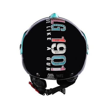 ROYAL ENFIELD SPARKY OPEN FACE MLG KIDS HELMET BLACK, OLIVE