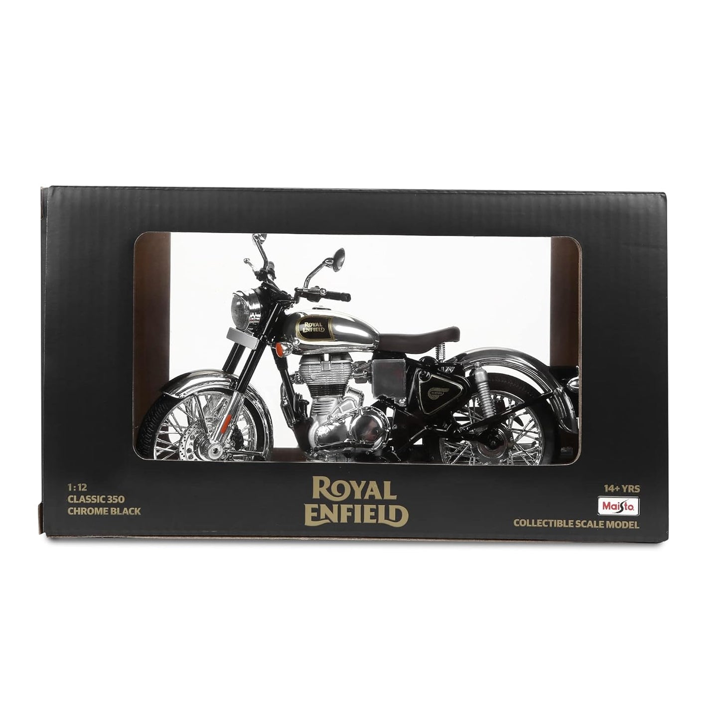 Royal Enfield Classic 350 Scale Model 1:12 Chrome Black