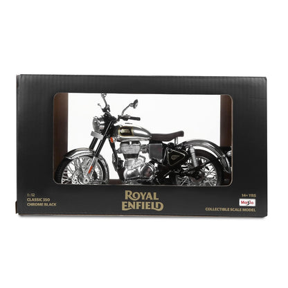 Royal Enfield Classic 350 Scale Model 1:12 Chrome Black