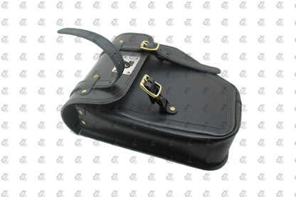 Leather Side Bag Black for Royal Enfield Old Classic & Bullet 350/500