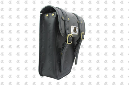 Leather Side Bag Black for Royal Enfield Old Classic & Bullet 350/500