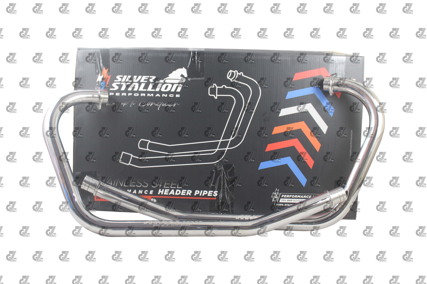SILVER STALLION PERFORMANCE BEND PIPES SILVER FOR ROYAL ENFIELD INTERCEPTOR / GT 650