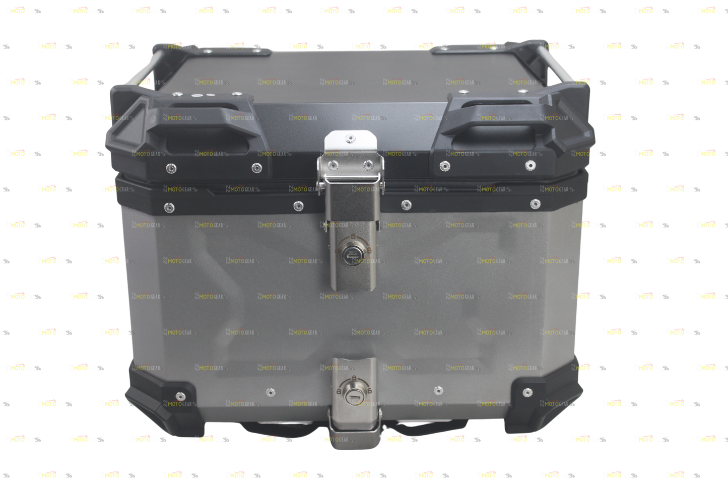 Silver Aluminum Luggage Top Box With Pads 45 LTR Compatible With Universal Motorcycle