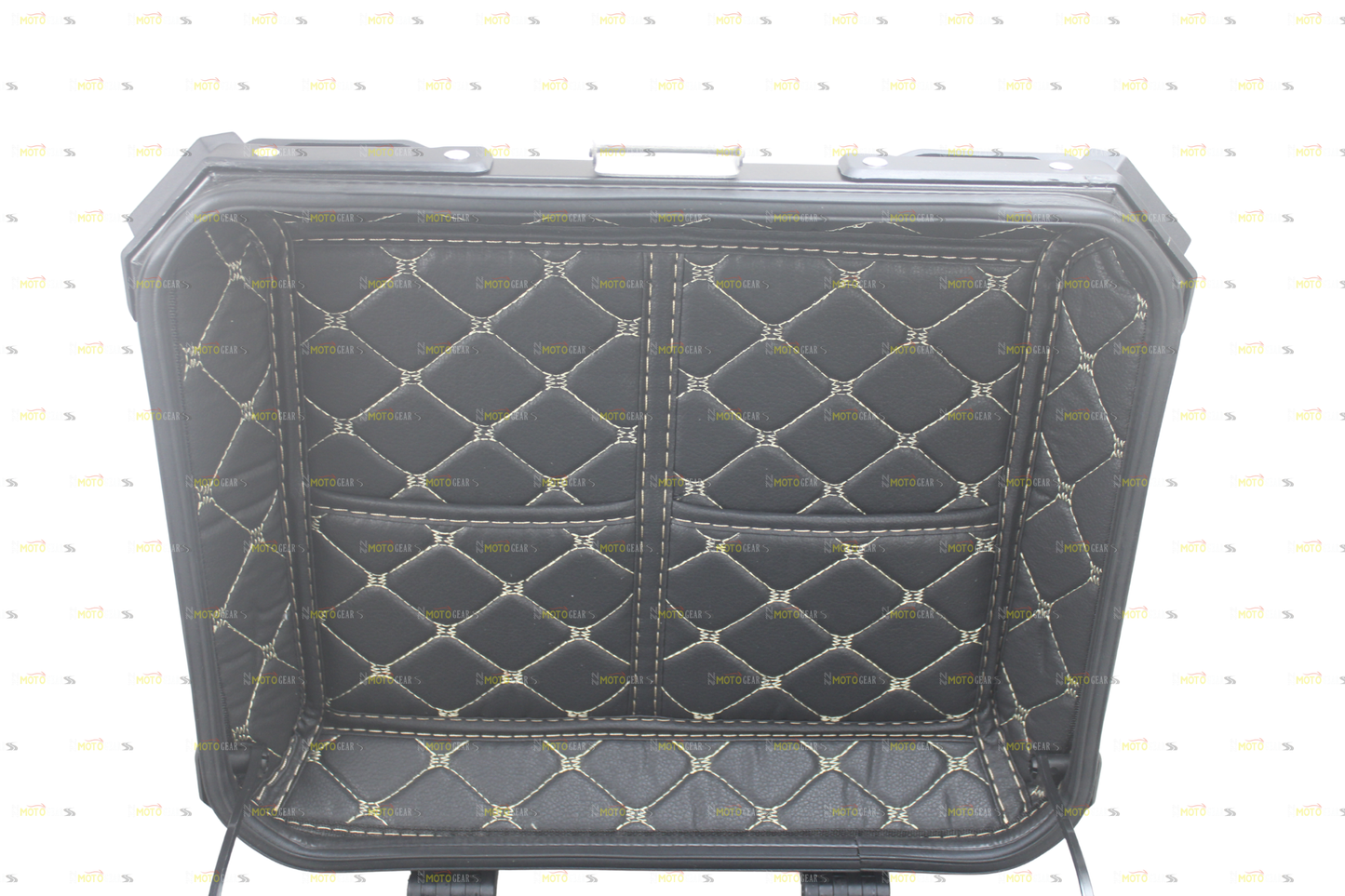 Silver Aluminum Luggage Top Box With Pads 45 LTR Compatible With Universal Motorcycle