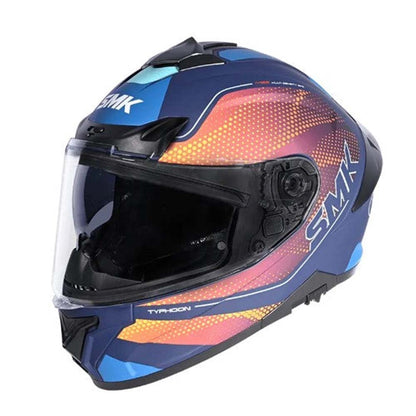SMK Typhoon Mystic Gloss Blue Yellow (GL554) Helmet